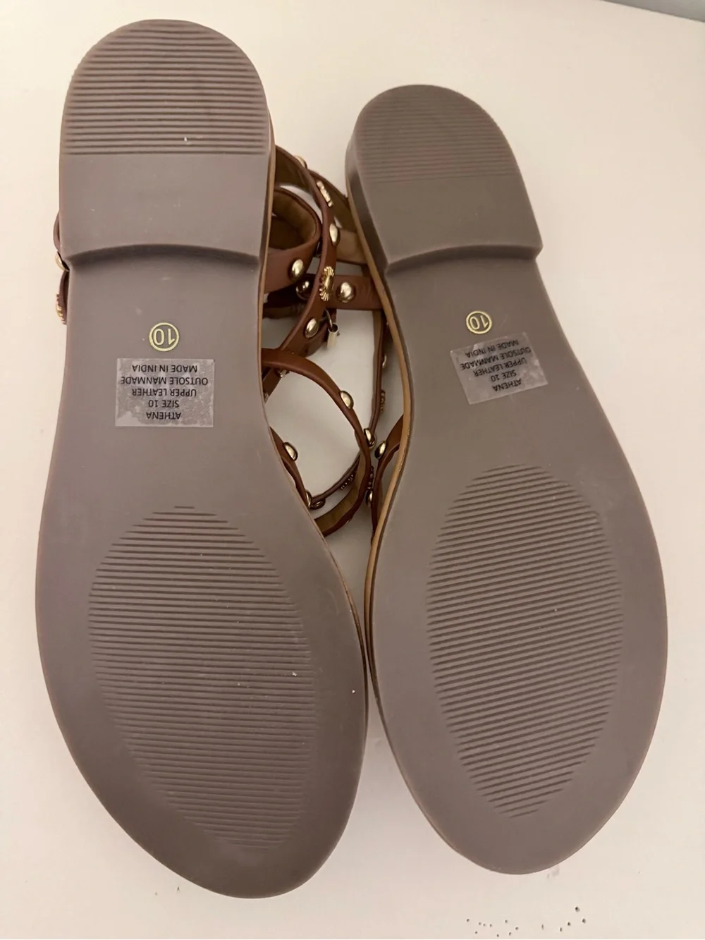 Anthropologie Matisse Athena Studded Cognac Sandals Size 10